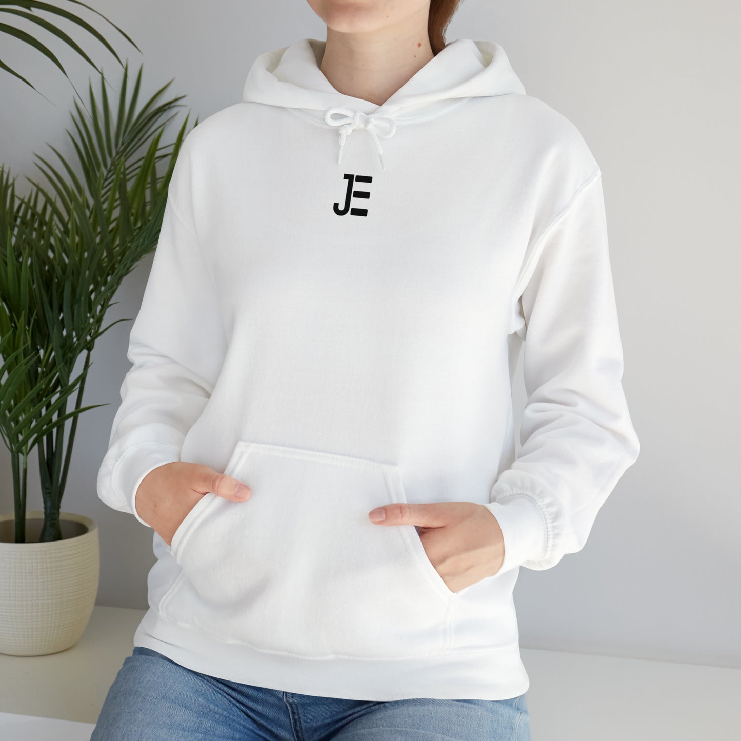 Front / Back JE Black Letter Logo Hooded Sweatshirt