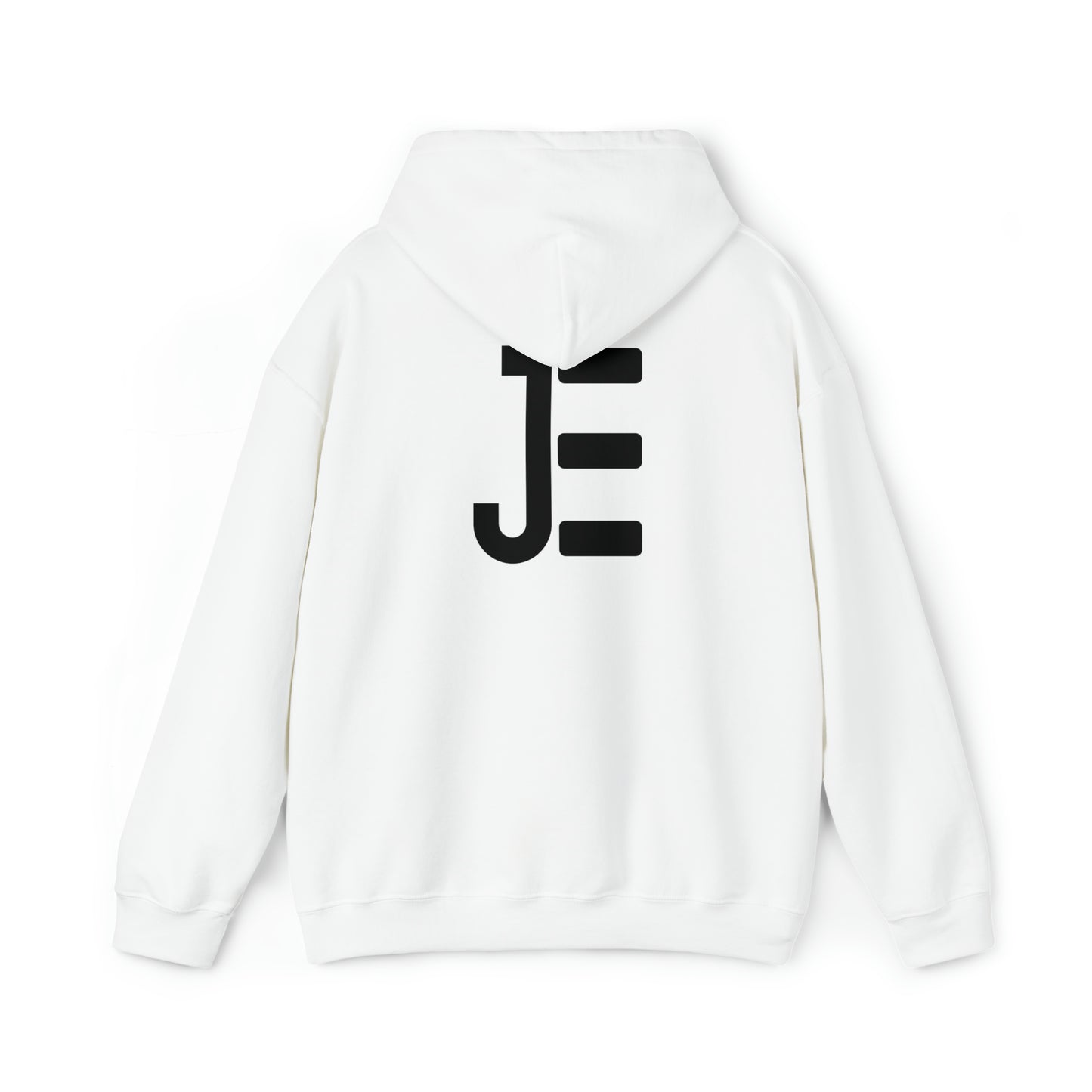 Front / Back JE Black Letter Logo Hooded Sweatshirt