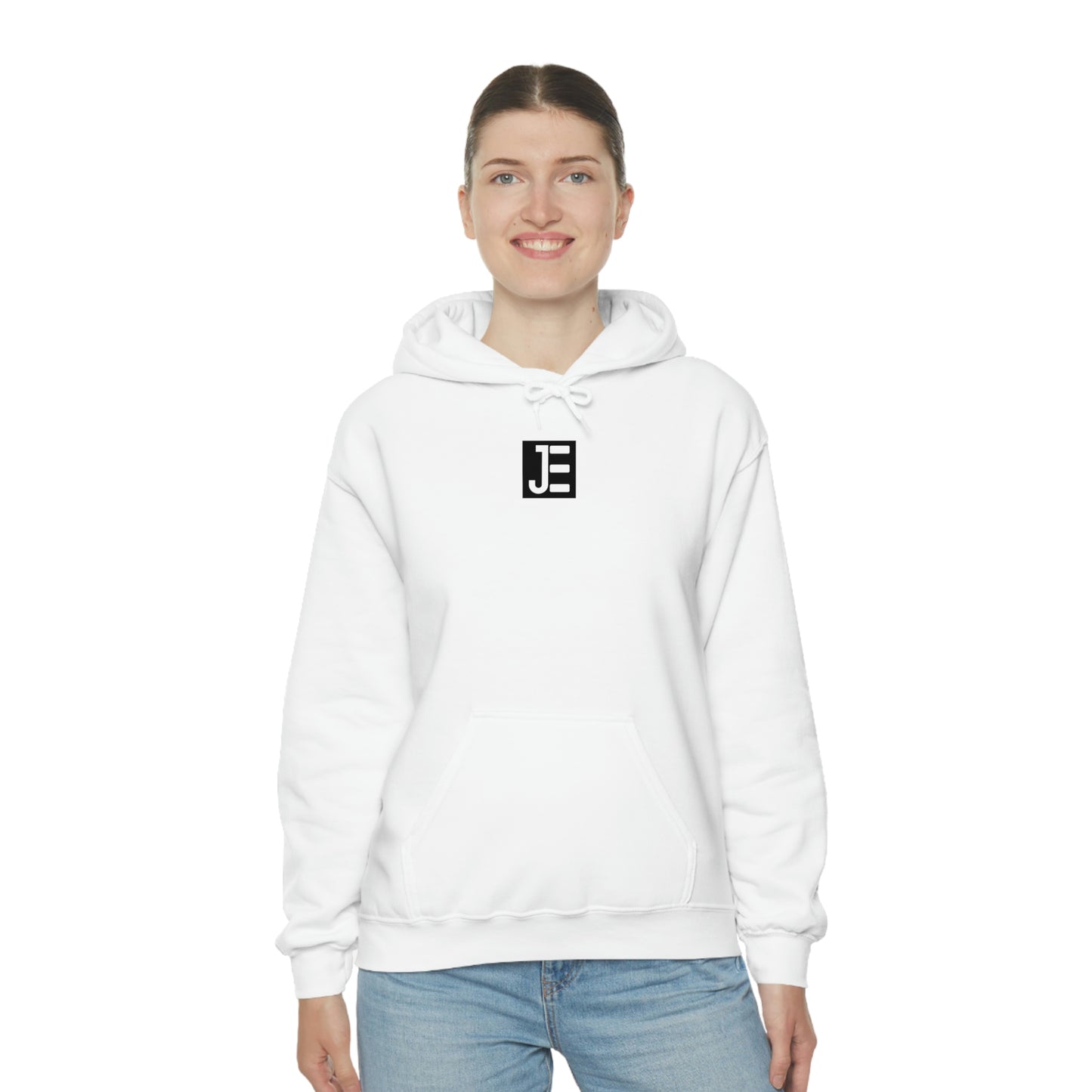 Front / Back JE Black Logo Hooded Sweatshirt