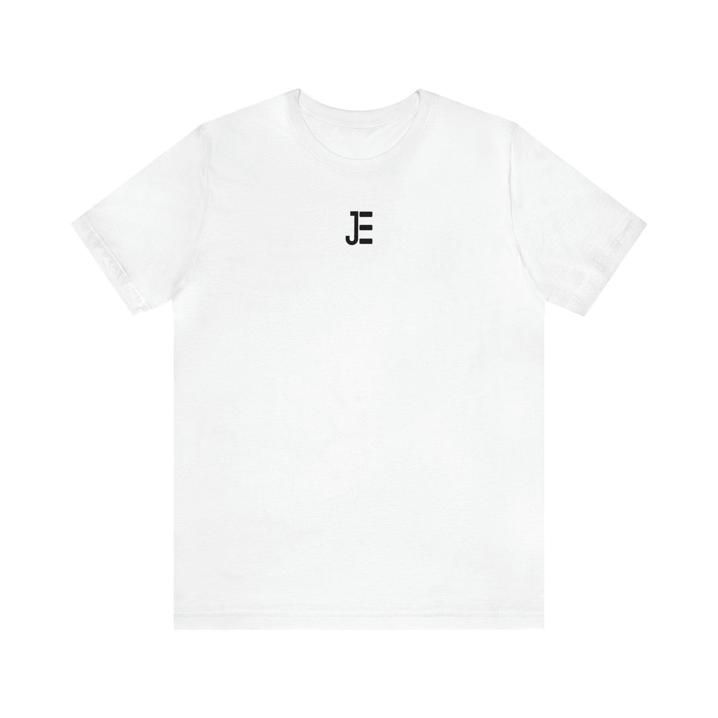 Front JE Black Letter Logo Short Sleeve Tee
