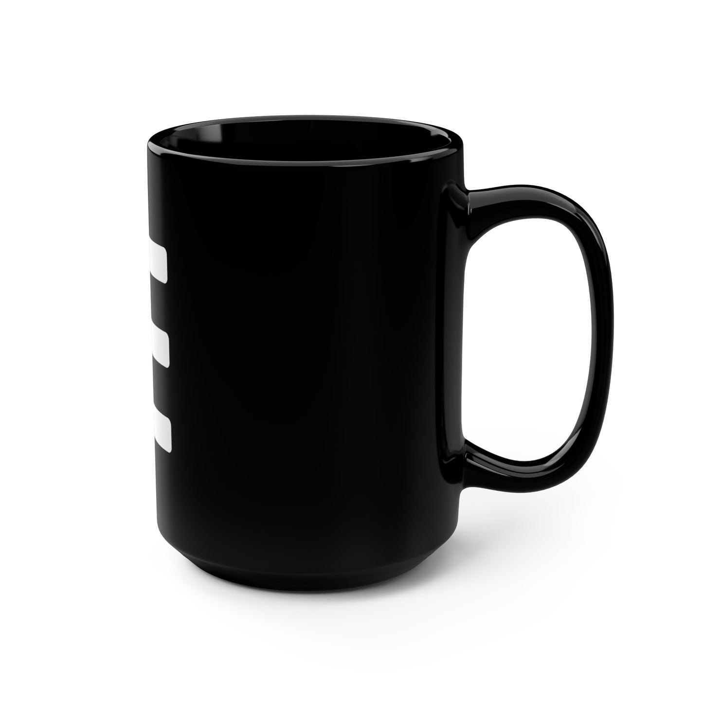 JE White Letter Logo Black Mug