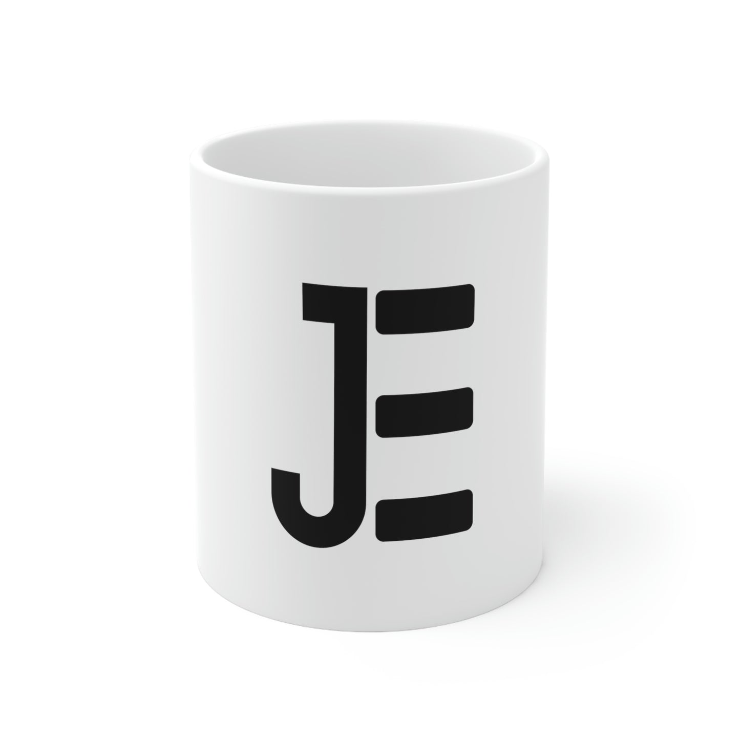 JE Black Letter Logo Mug