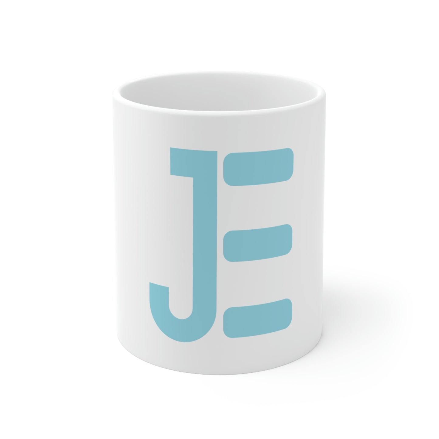 JE Blue Letter Logo Mug