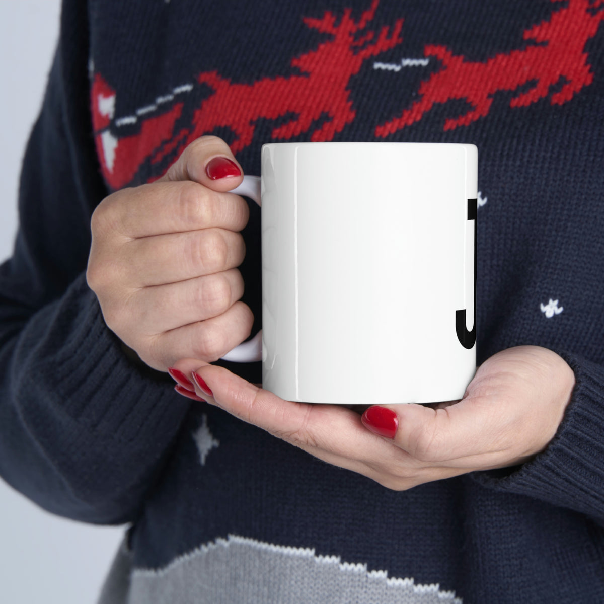 JE Black Letter Logo Mug