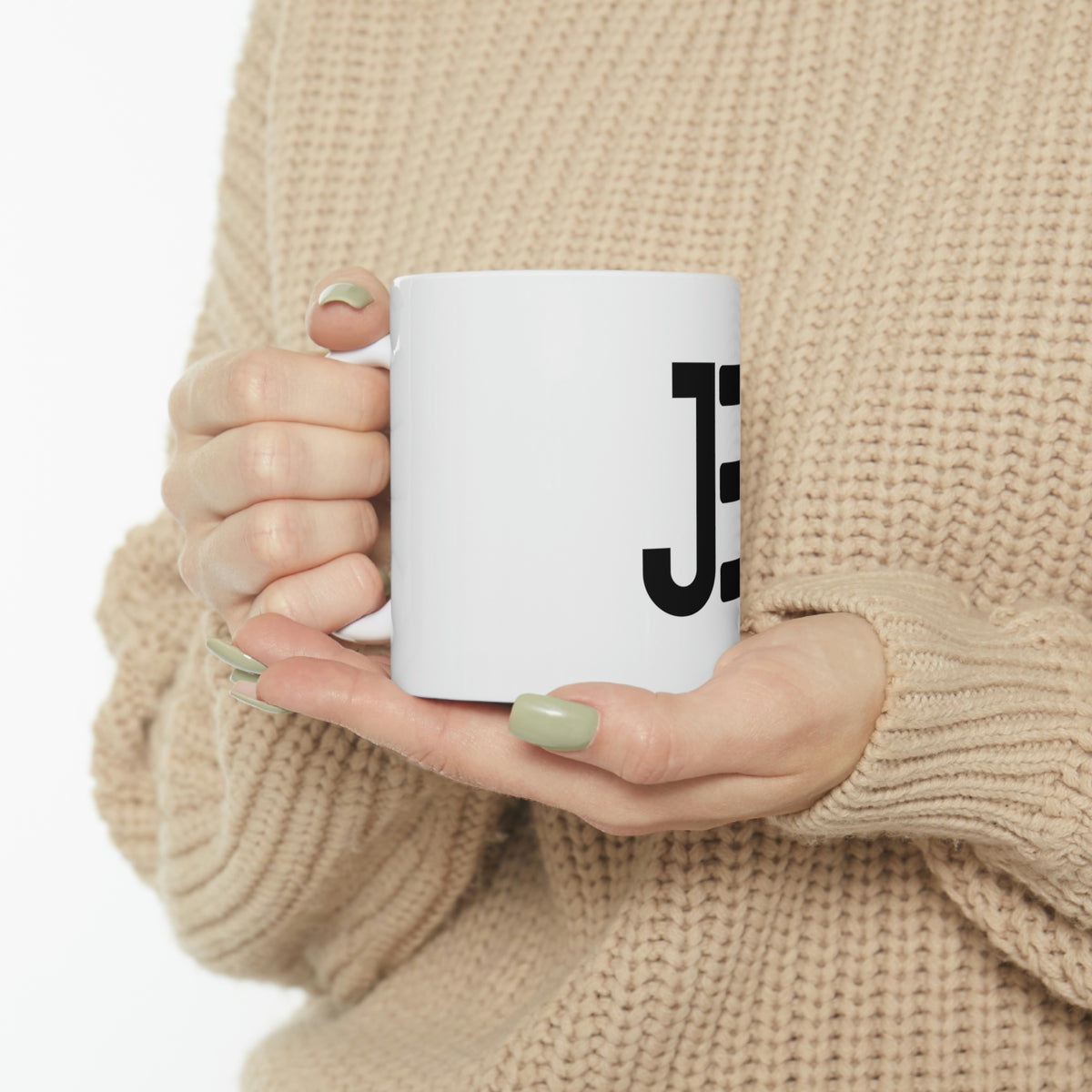 JE Black Letter Logo Mug