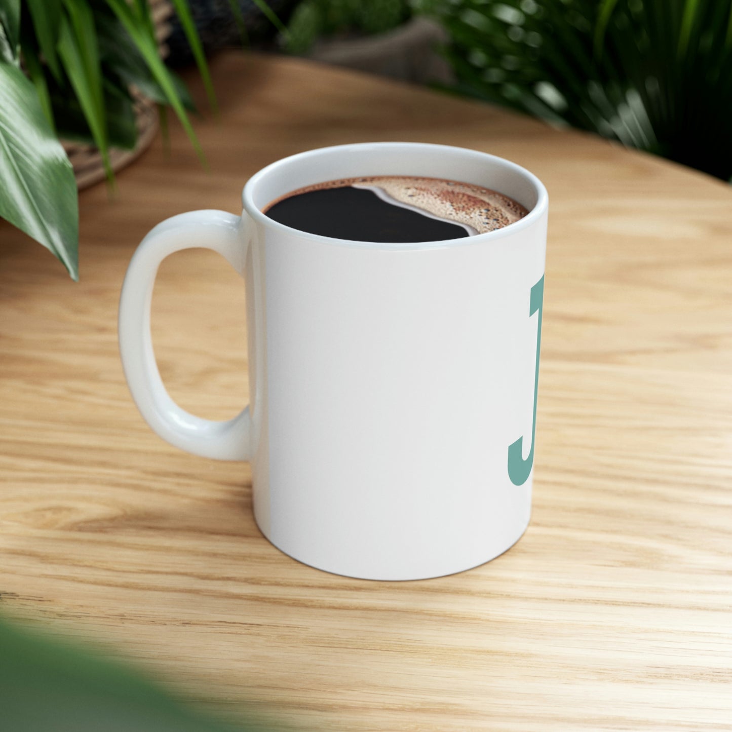 JE Green Letter Logo Mug
