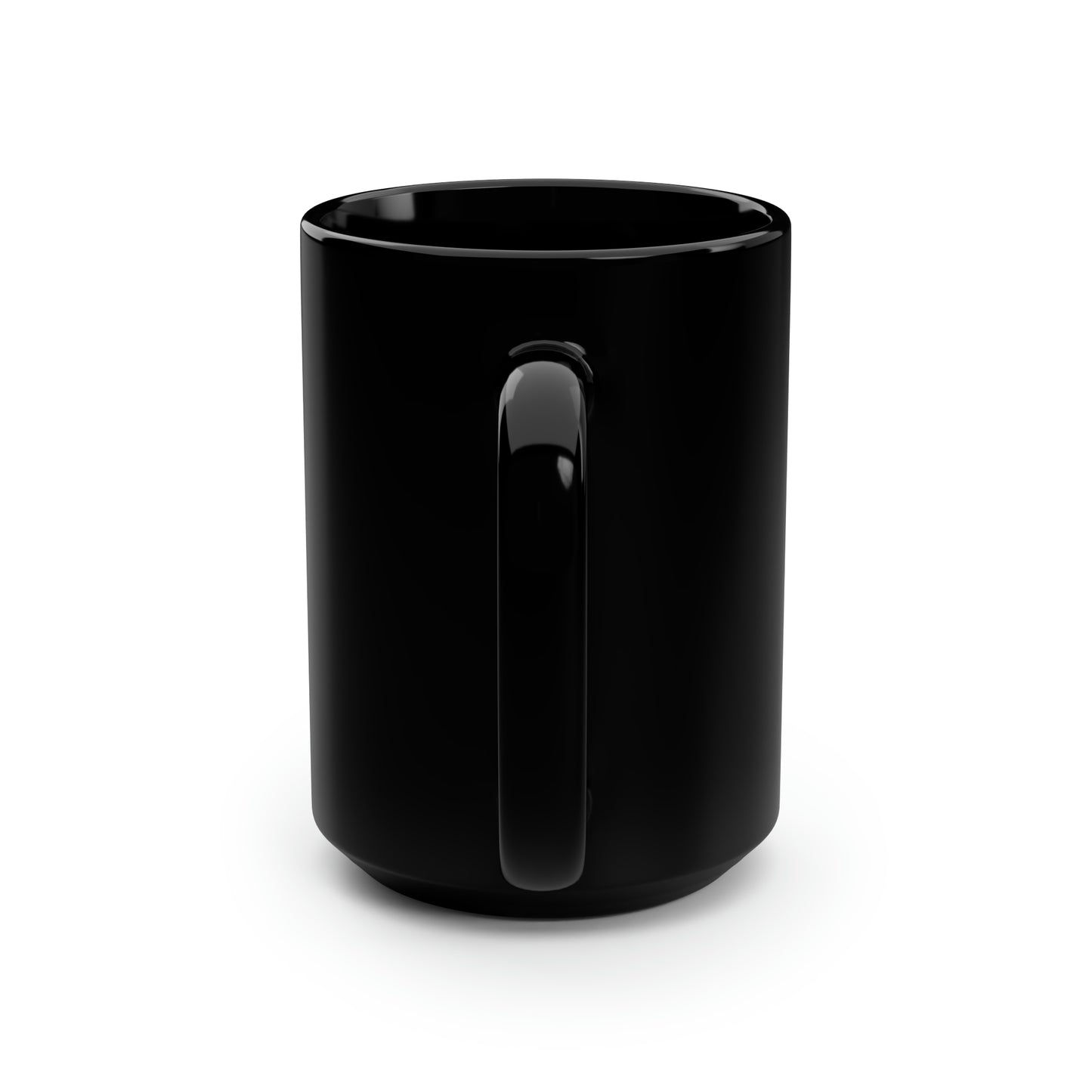 JE White Letter Logo Black Mug