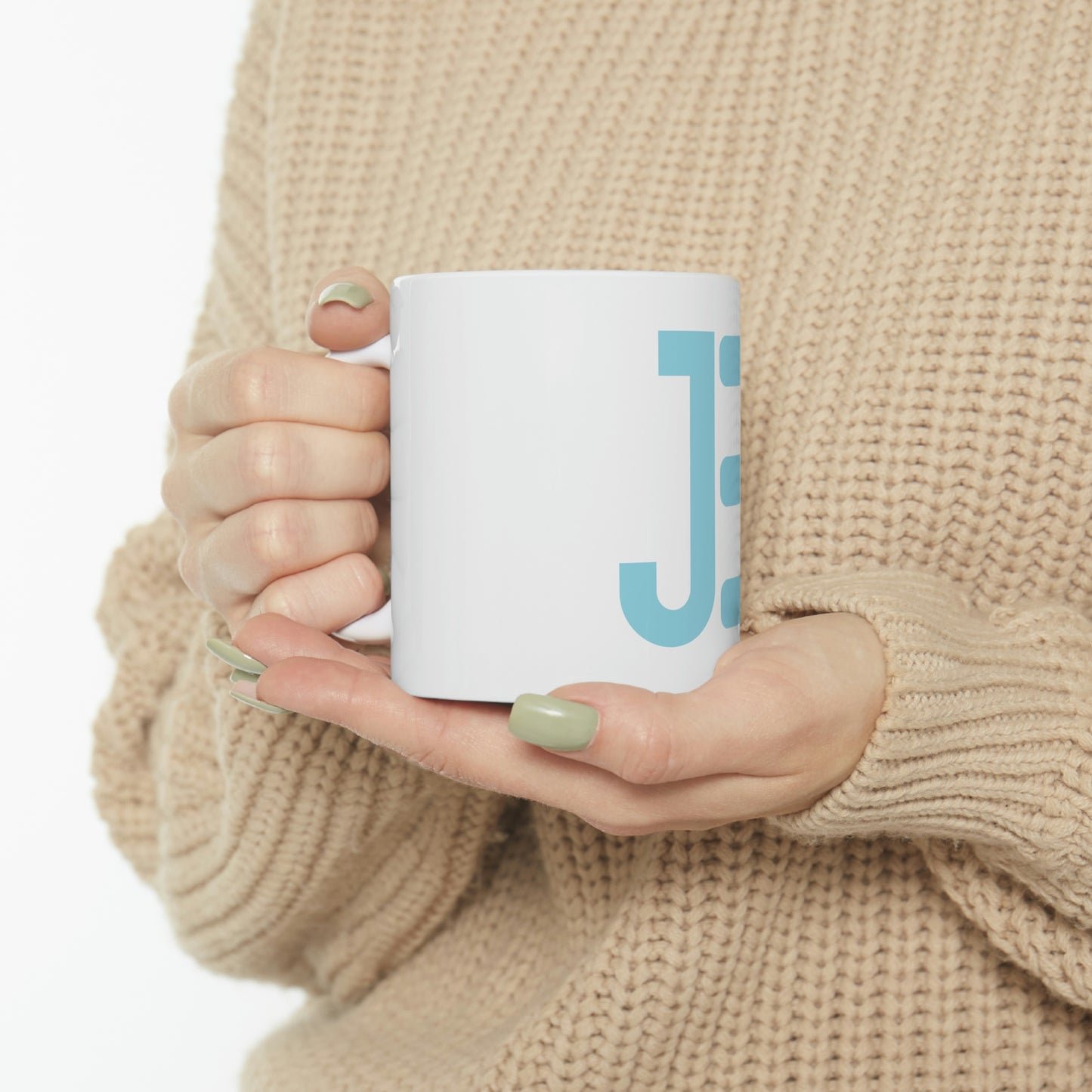 JE Blue Letter Logo Mug