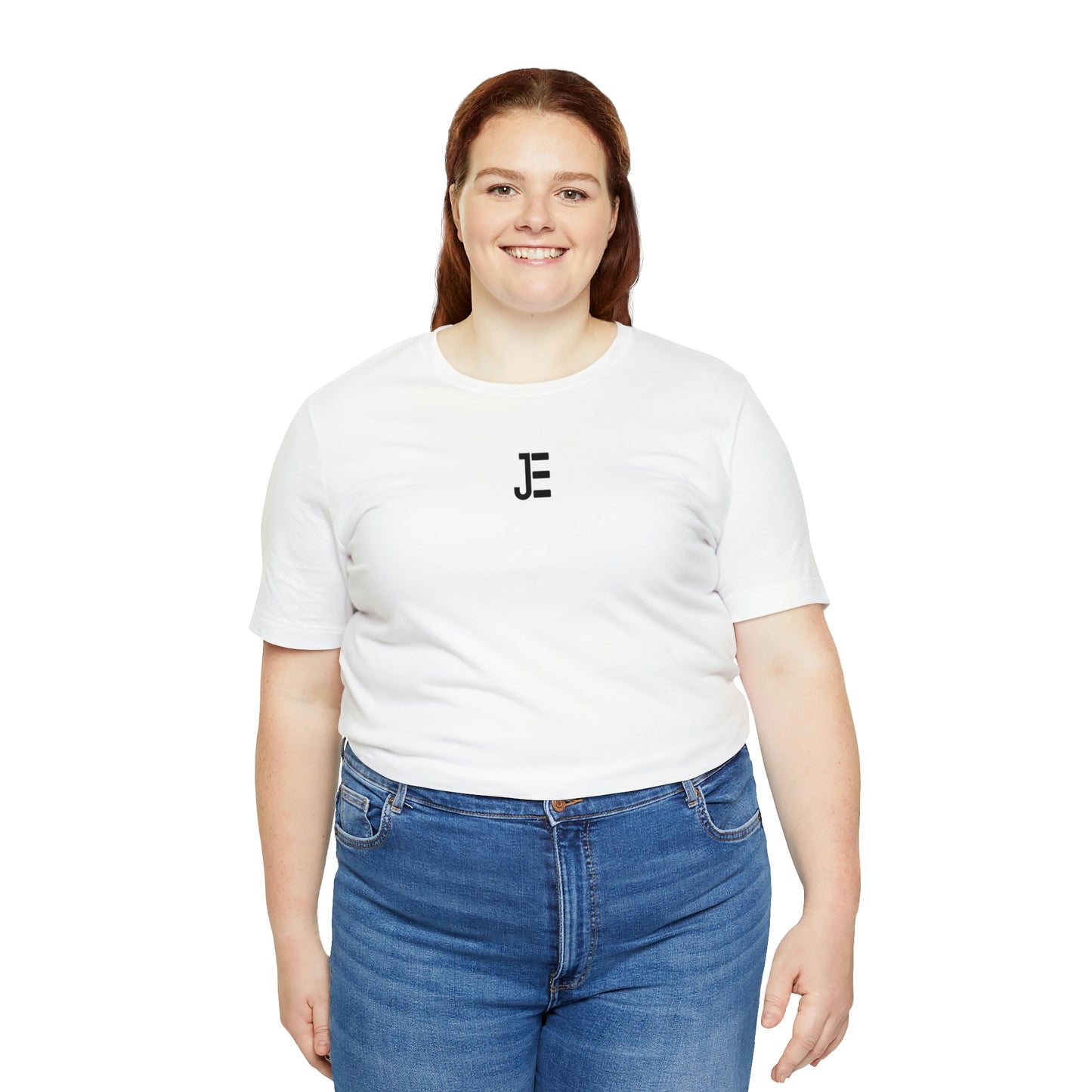 Front JE Black Letter Logo Short Sleeve Tee