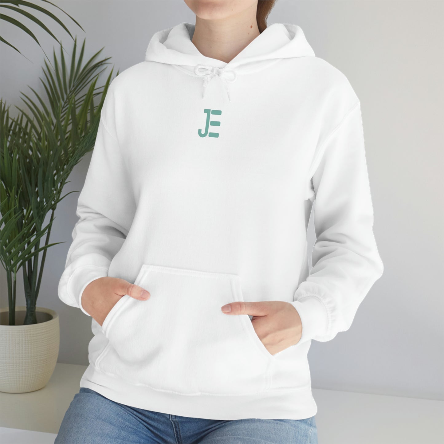 Front / Back JE Green Letter Logo Hooded Sweatshirt