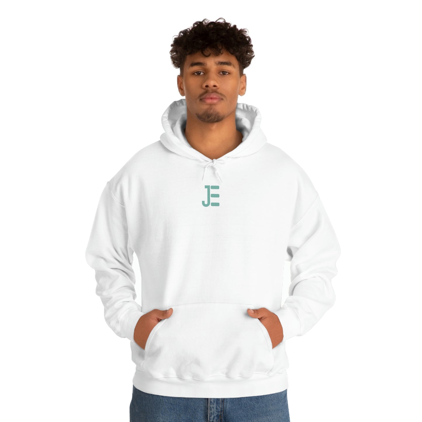 Front / Back JE Green Letter Logo Hooded Sweatshirt